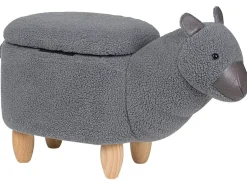 Hocker Polsterbezug Mit Stauraum Grau Alpaca