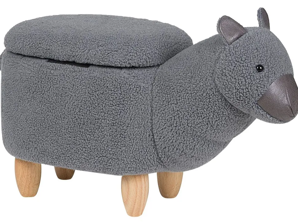 Hocker Polsterbezug Mit Stauraum Grau Alpaca