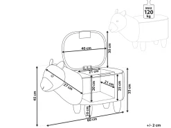 Hocker Polsterbezug Mit Stauraum Grau Alpaca