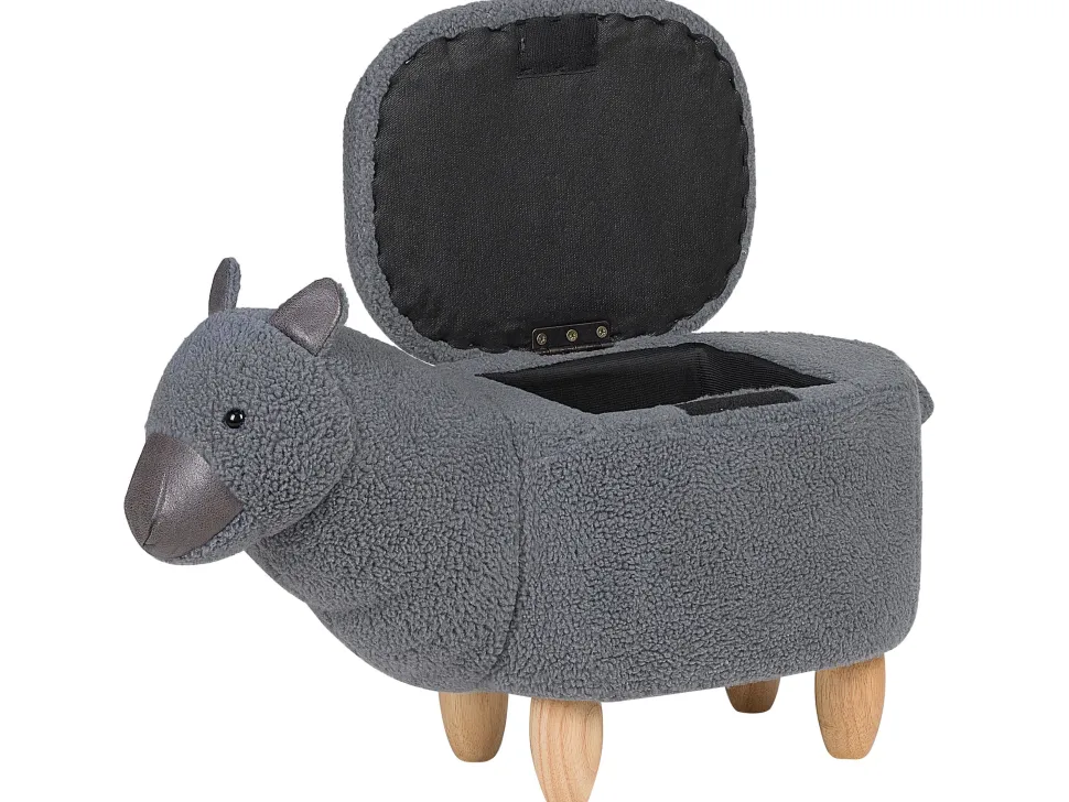Hocker Polsterbezug Mit Stauraum Grau Alpaca