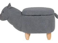 Hocker Polsterbezug Mit Stauraum Grau Alpaca