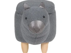 Hocker Polsterbezug Mit Stauraum Grau Alpaca