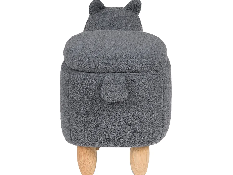 Hocker Polsterbezug Mit Stauraum Grau Alpaca