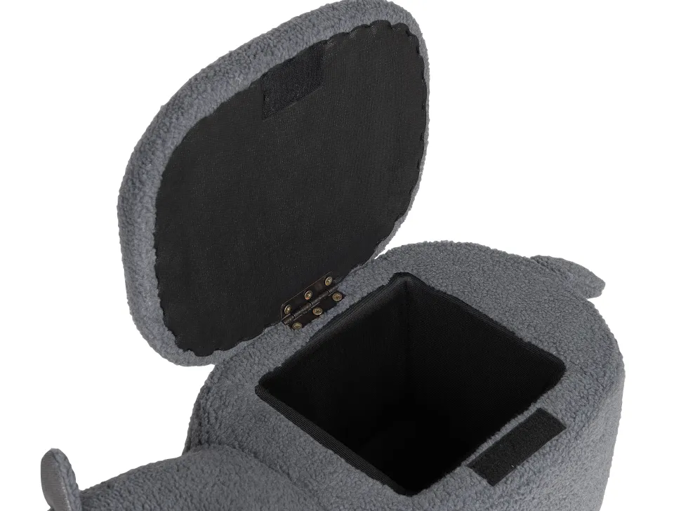 Hocker Polsterbezug Mit Stauraum Grau Alpaca