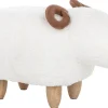 Hocker Polsterbezug Weis Lamb