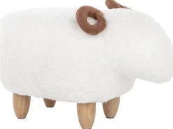 Hocker Polsterbezug Weis Lamb