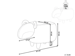 Hocker Polsterbezug Weis Lamb