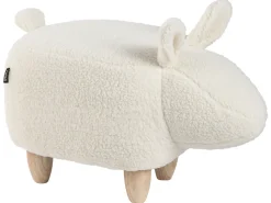Hocker Polsterbezug Weis Bunny