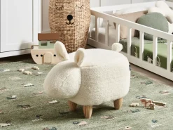 Hocker Polsterbezug Weis Bunny