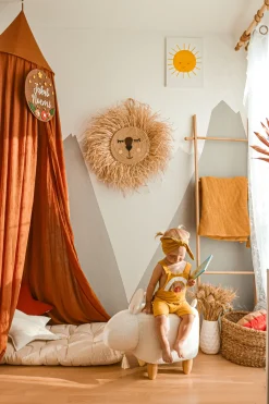 Hocker Polsterbezug Weis Bunny