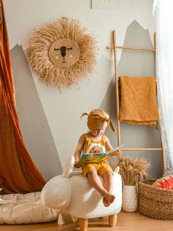 Hocker Polsterbezug Weis Bunny