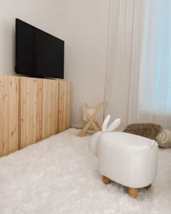 Hocker Polsterbezug Weis Bunny