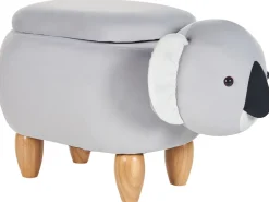 Hocker Samtstoff Mit Stauraum Hellgrau Coala