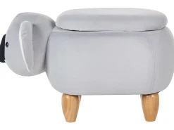 Hocker Samtstoff Mit Stauraum Hellgrau Coala