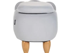 Hocker Samtstoff Mit Stauraum Hellgrau Coala