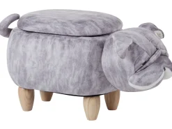 Hocker Samtstoff Mit Stauraum Grau Pug