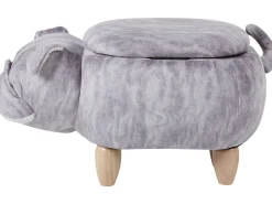 Hocker Samtstoff Mit Stauraum Grau Pug