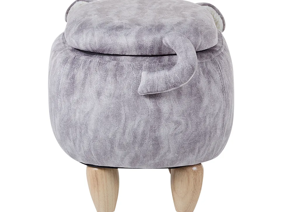 Hocker Samtstoff Mit Stauraum Grau Pug