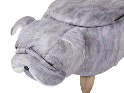 Hocker Samtstoff Mit Stauraum Grau Pug