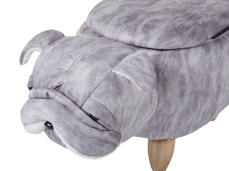 Hocker Samtstoff Mit Stauraum Grau Pug