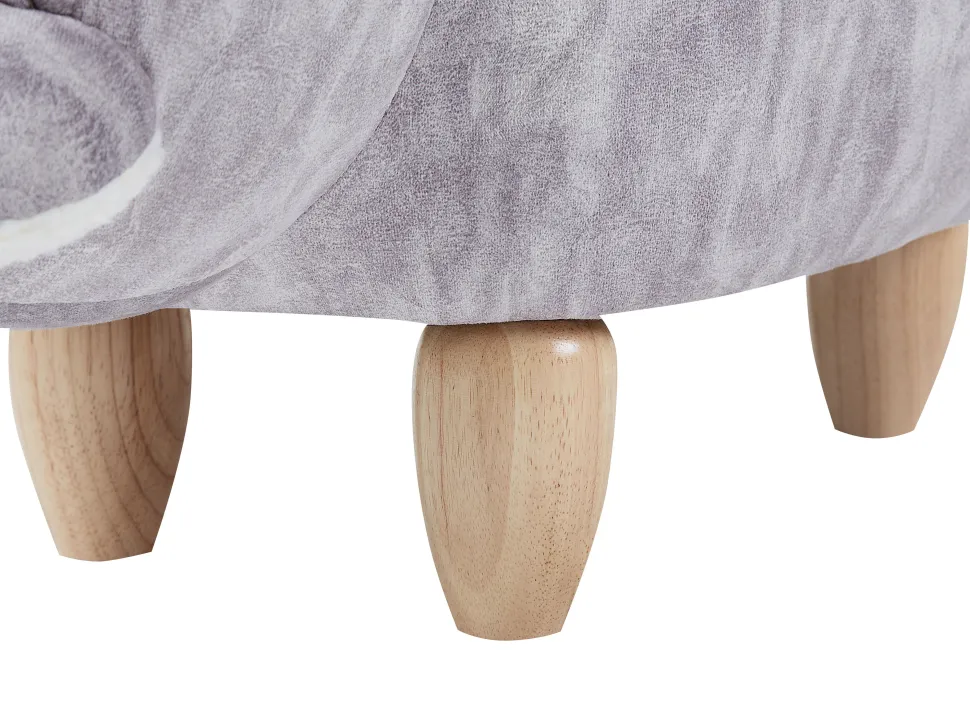 Hocker Samtstoff Mit Stauraum Grau Pug