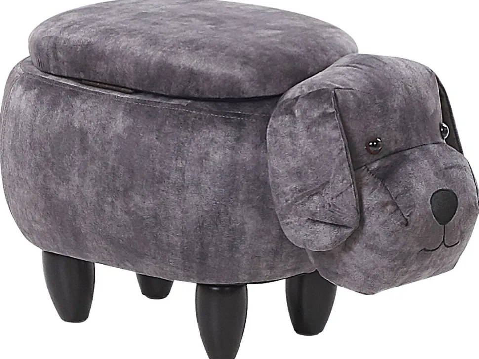 Hocker Samtstoff Mit Stauraum Dunkelgrau Doggy
