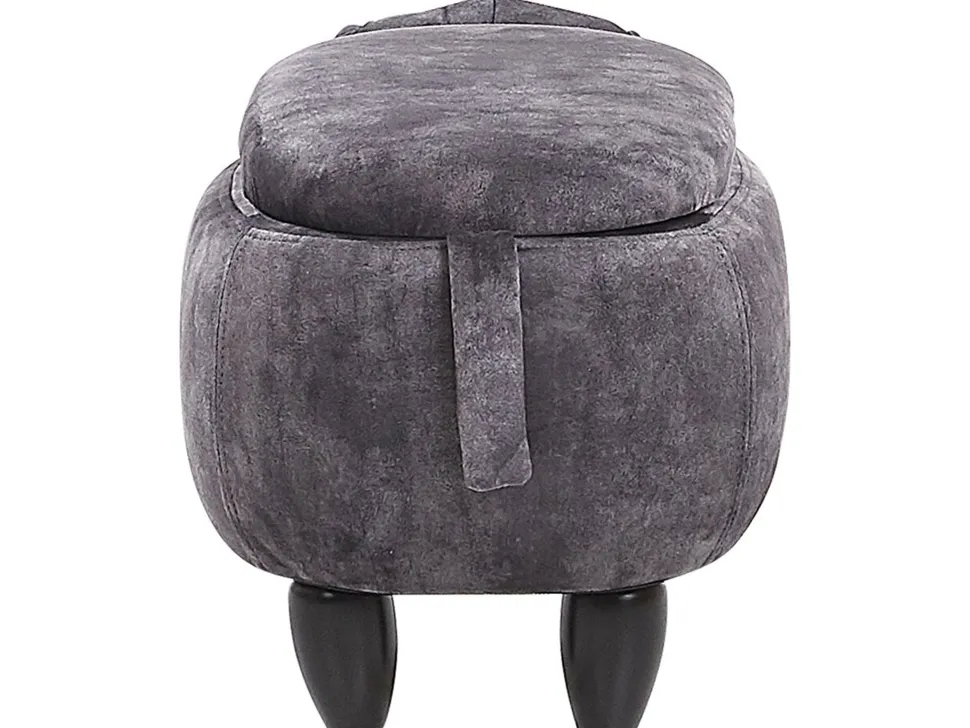 Hocker Samtstoff Mit Stauraum Dunkelgrau Doggy