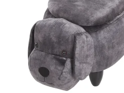 Hocker Samtstoff Mit Stauraum Dunkelgrau Doggy