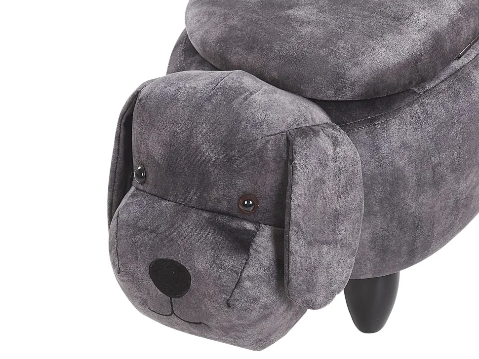 Hocker Samtstoff Mit Stauraum Dunkelgrau Doggy