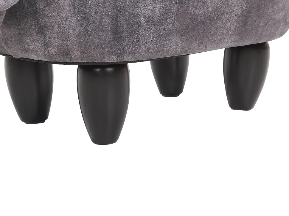 Hocker Samtstoff Mit Stauraum Dunkelgrau Doggy