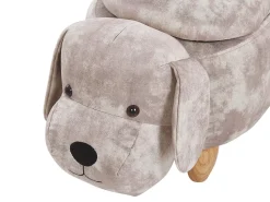Hocker Samtstoff Mit Stauraum Beige Doggy
