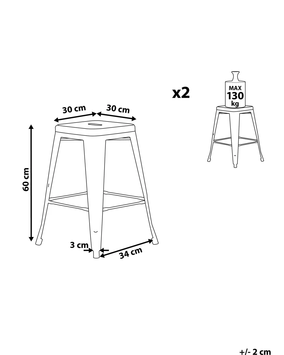Hocker Schwarz Hohe 60 Cm 2Er Set Cabrillo