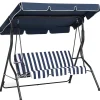 Hollywoodschaukel Sonnendach Blau / Weis Chaplin