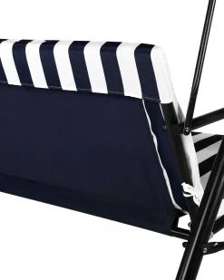 Hollywoodschaukel Sonnendach Blau / Weis Chaplin