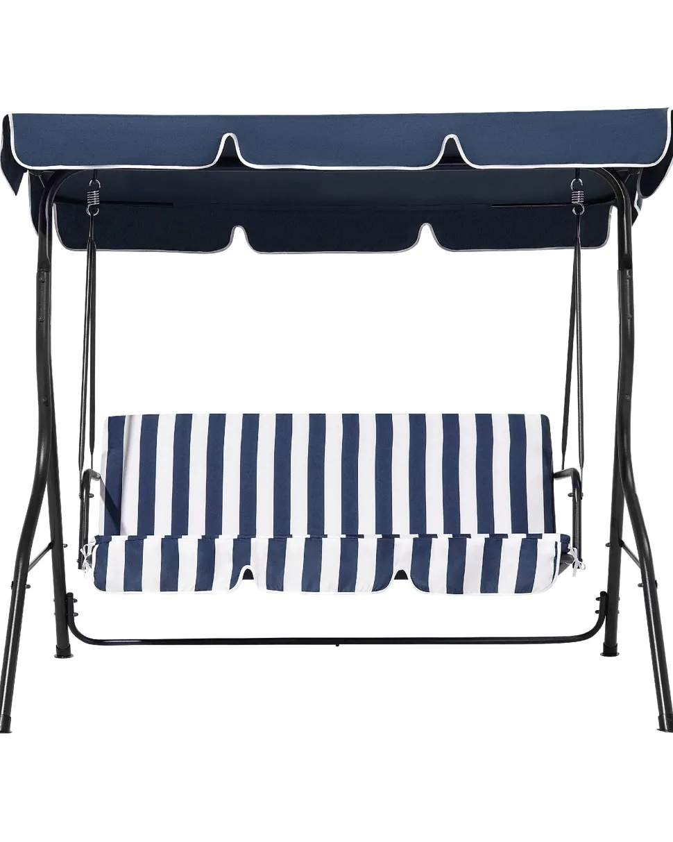 Hollywoodschaukel Sonnendach Blau / Weis Chaplin