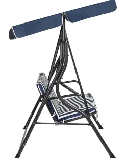 Hollywoodschaukel Sonnendach Blau / Weis Chaplin