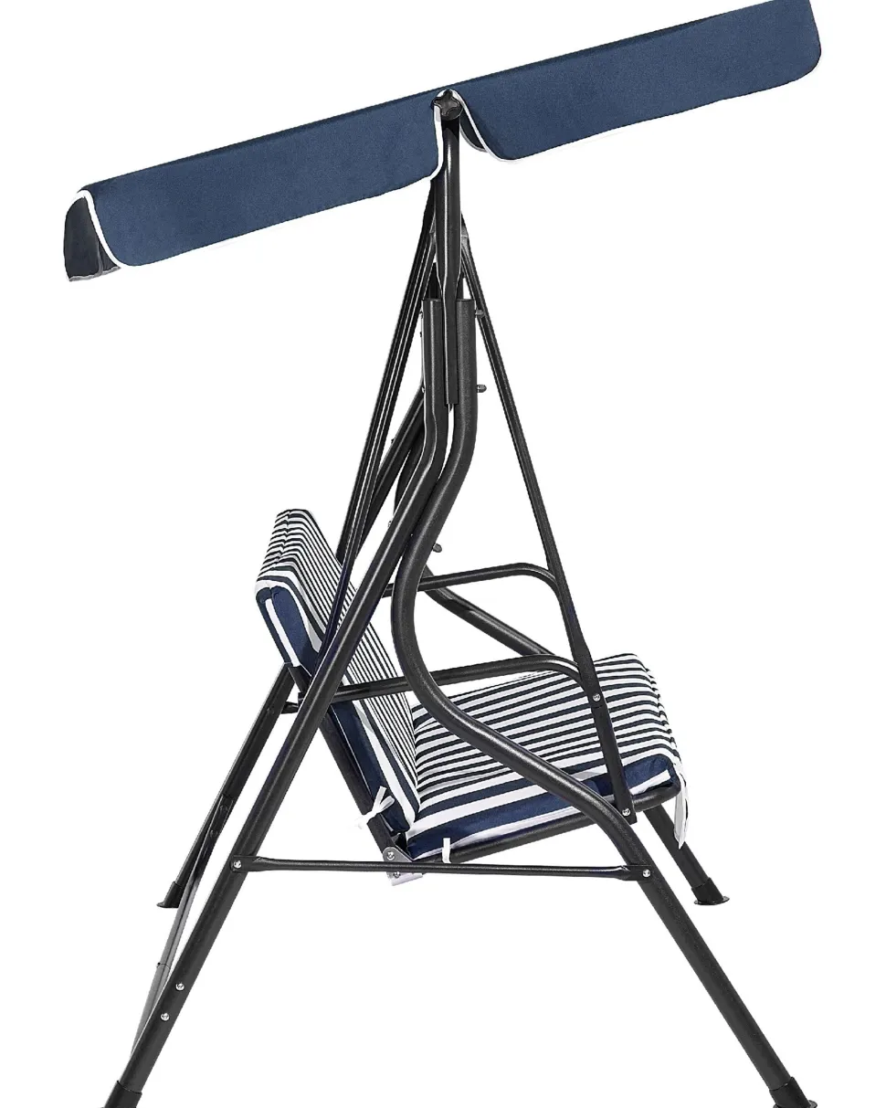 Hollywoodschaukel Sonnendach Blau / Weis Chaplin