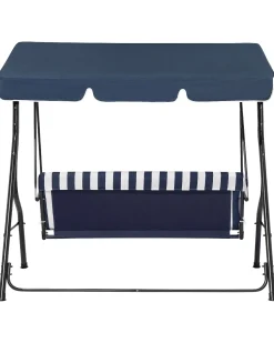 Hollywoodschaukel Sonnendach Blau / Weis Chaplin