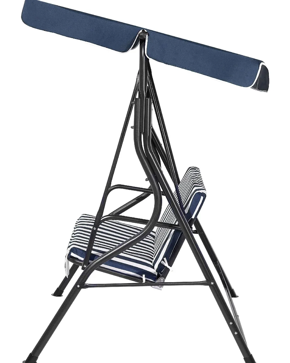 Hollywoodschaukel Sonnendach Blau / Weis Chaplin