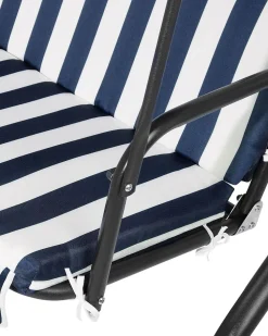Hollywoodschaukel Sonnendach Blau / Weis Chaplin