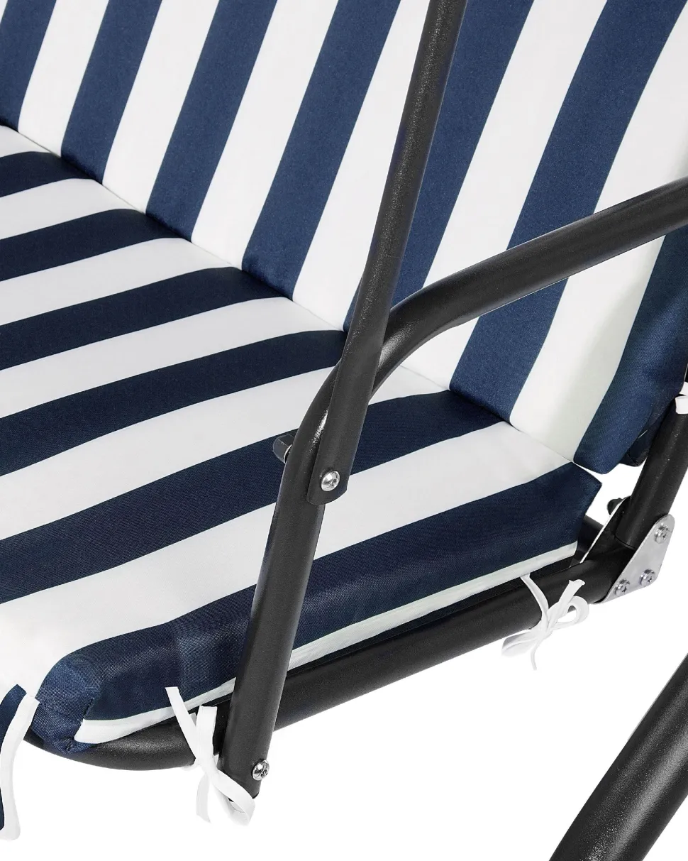 Hollywoodschaukel Sonnendach Blau / Weis Chaplin
