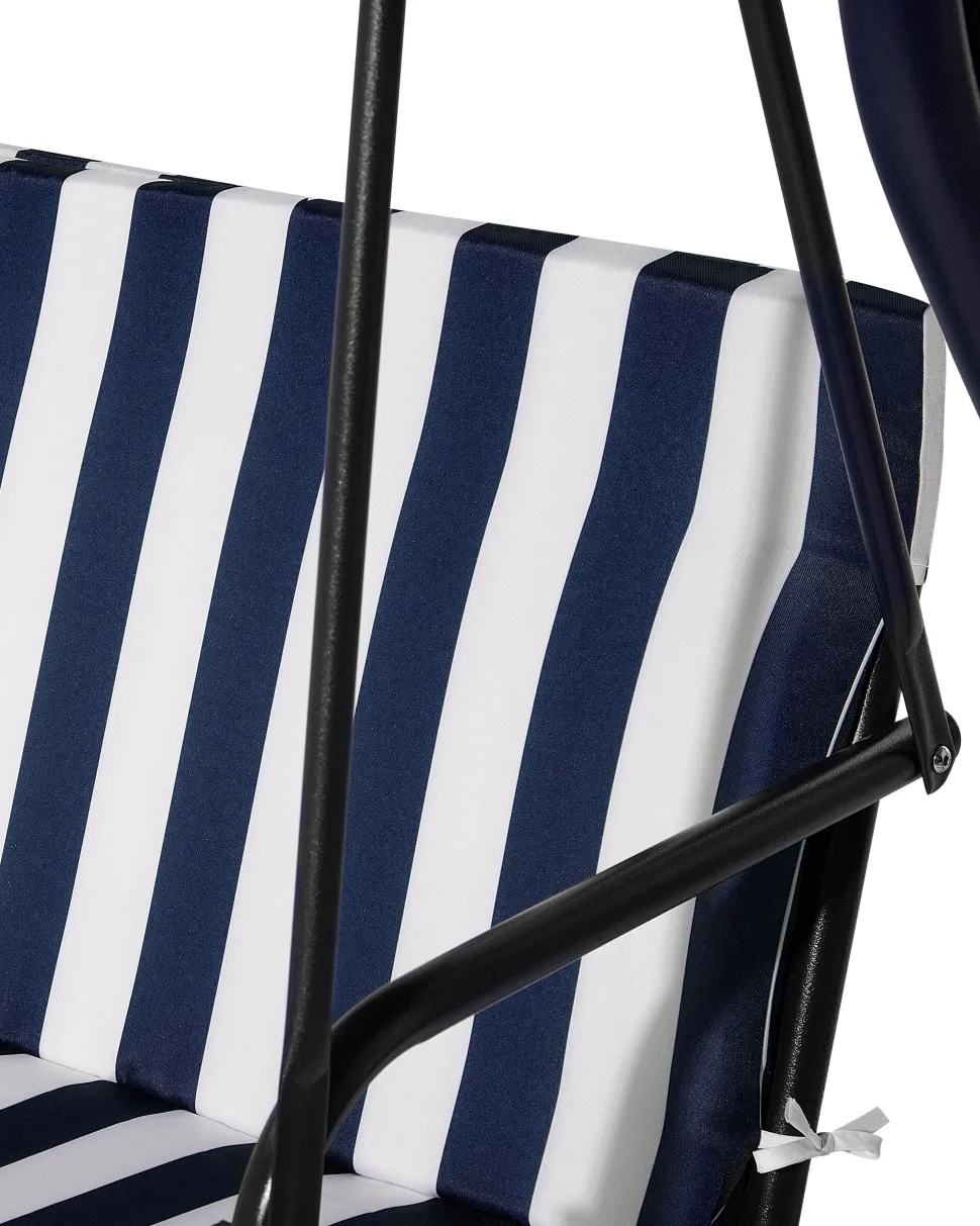 Hollywoodschaukel Sonnendach Blau / Weis Chaplin