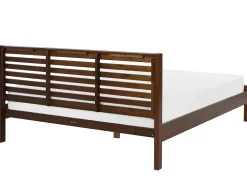 Holzbett Dunkelbraun Lattenrost 180 X 200 Cm Carnac