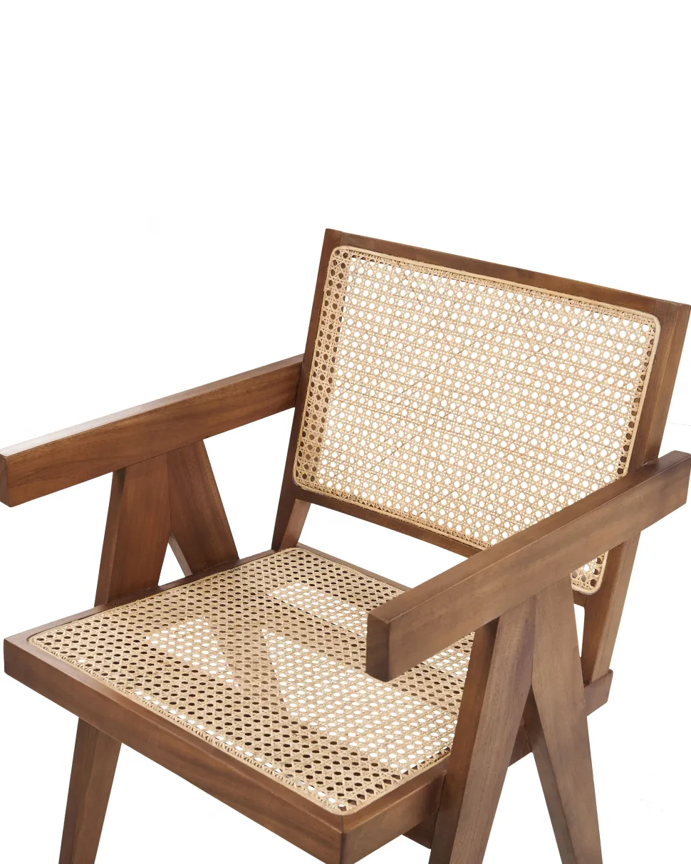 Holzstuhl Mit Rattangeflecht Helles Holz / Braun Westbrook