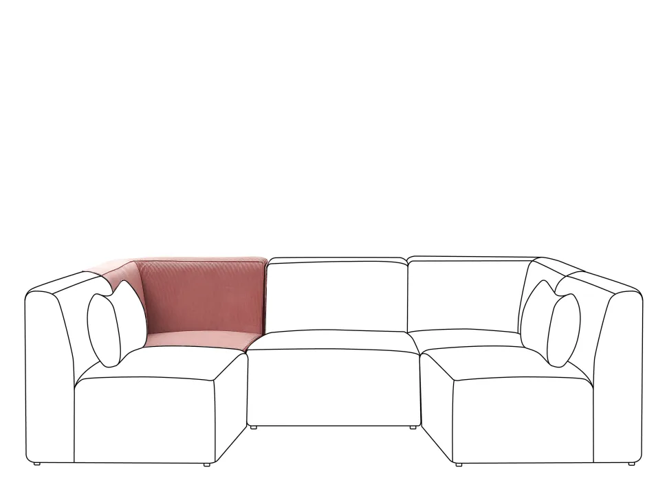 Jumbo Cord Corner Section Pink Lemvig