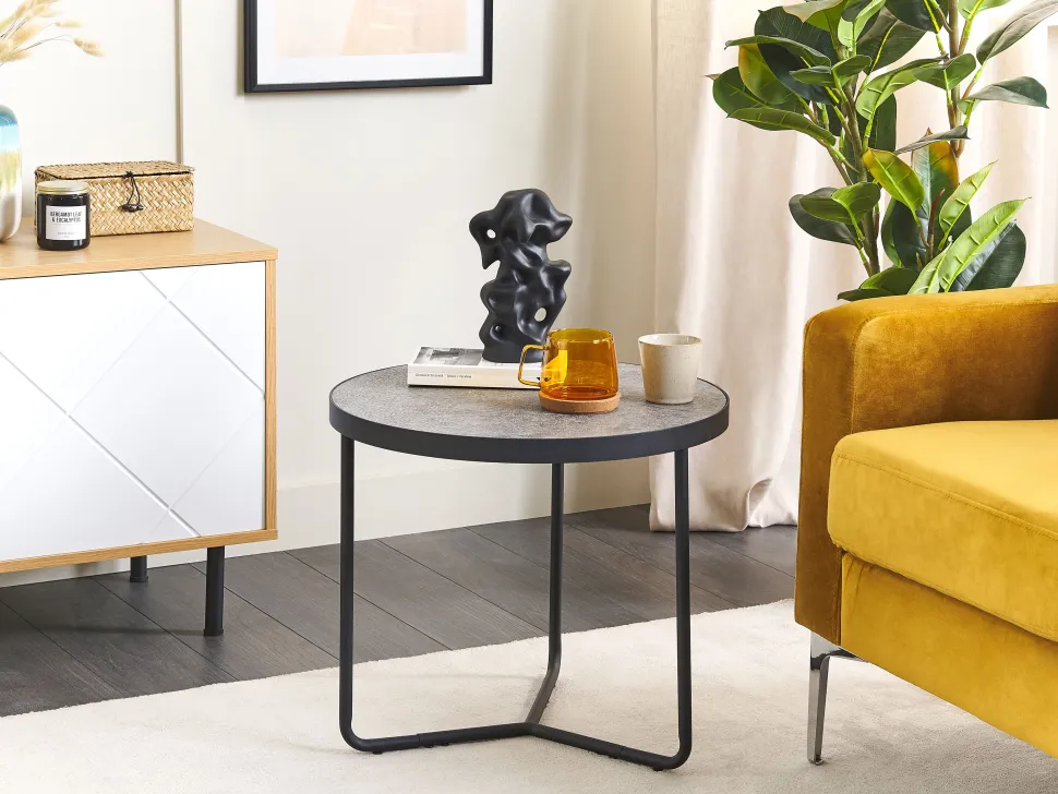 Kaffeetisch Grau / Schwarz 50 Cm Melody Klein
