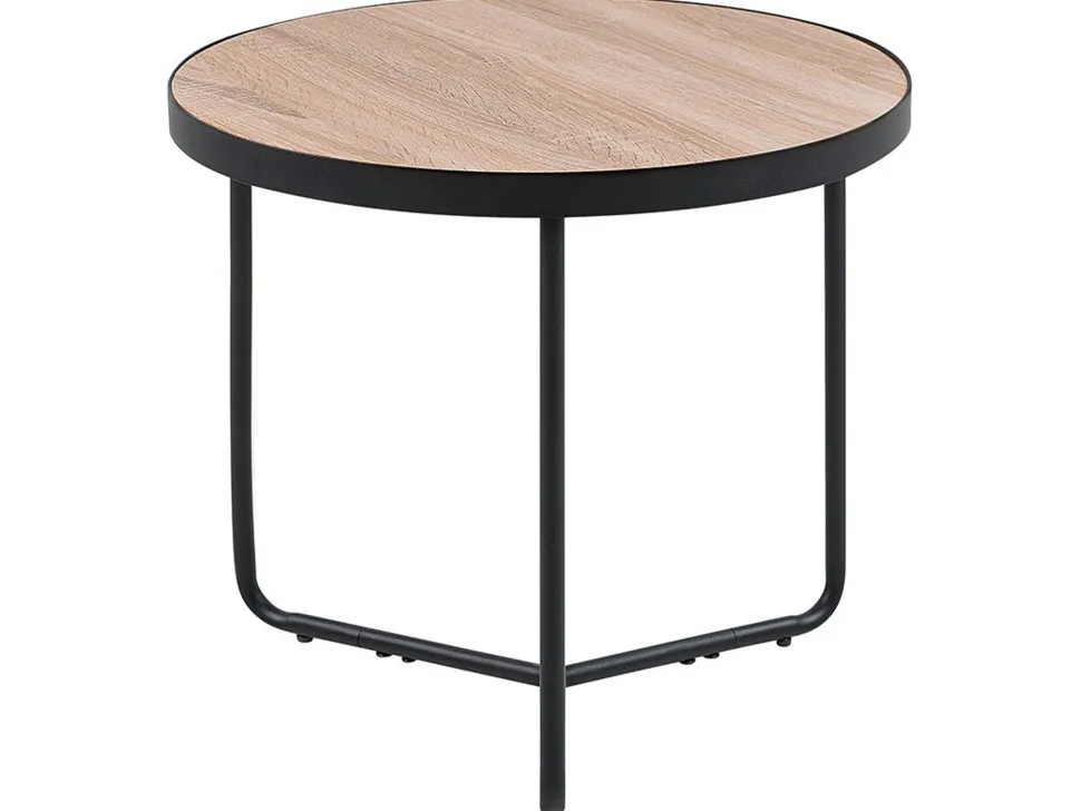 Kaffeetisch Heller Holzfarbton / Schwarz 50 Cm Melody Klein