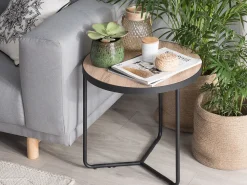 Kaffeetisch Heller Holzfarbton / Schwarz 50 Cm Melody Mittelgros