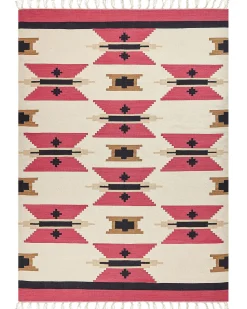 Kelim Teppich Baumwolle Mehrfarbig 200 X 300 Cm Geometrisches Muster Kurzflor Garni