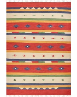 Kelim Teppich Baumwolle Mehrfarbig 200 X 300 Cm Geometrisches Muster Kurzflor Alapars